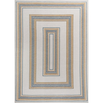Argo Classic Nautical Mitre Stripe Reversible Machine-Washable Indoor/Outdoor Area Rug